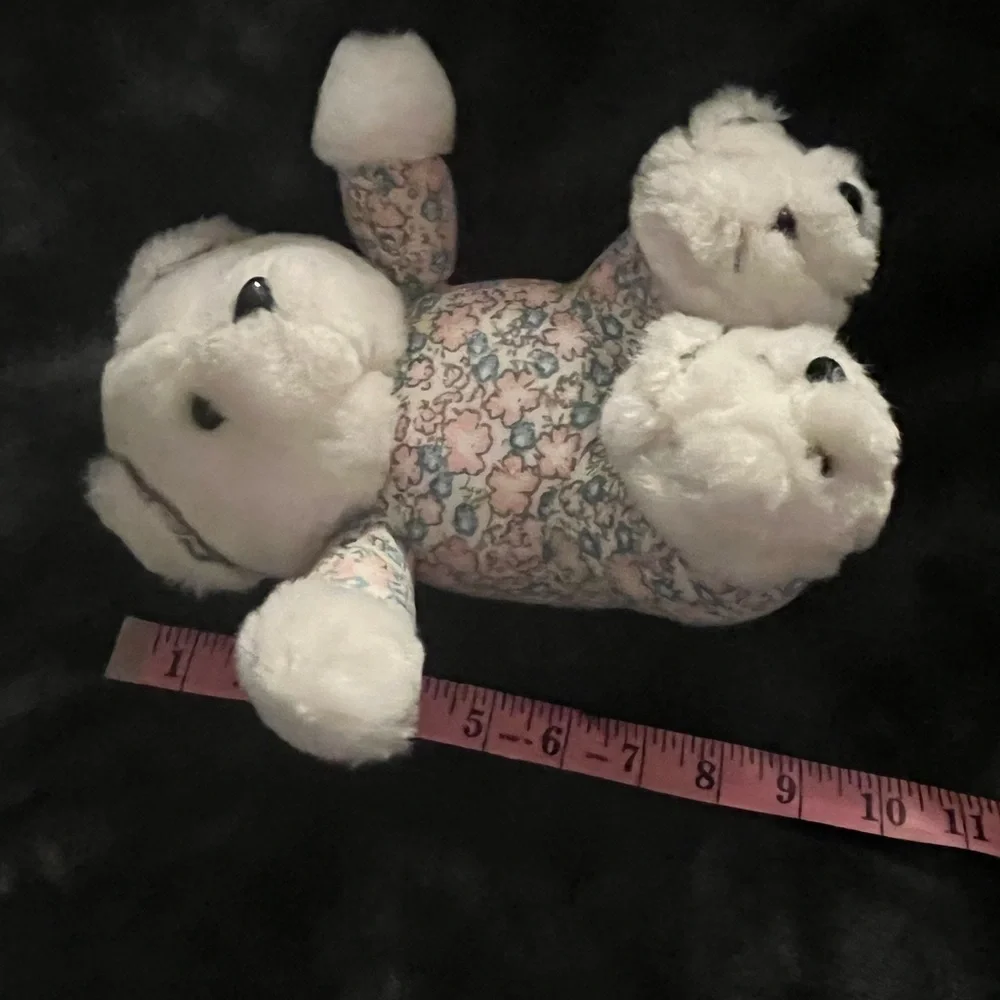 Vintage 1994 White and Pink Stuffed Teddy Bear Toy